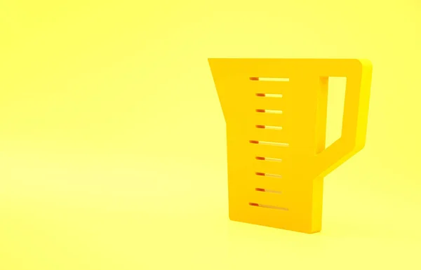 Gelber Messbecher Zur Messung Von Trockenen Und Flüssigen Lebensmitteln Auf — Stockfoto