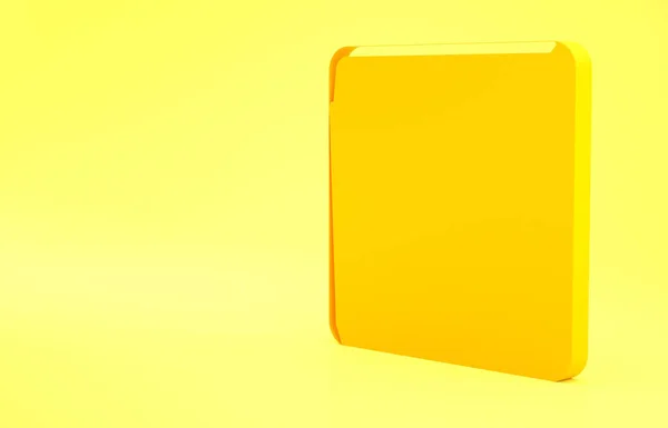 黄色密码货币比特币图标孤立在黄色背景 物理比特币 基于锁链的安全加密货币 最低纲领的概念 3D渲染3D插图 — 图库照片
