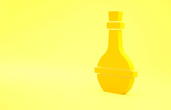 Жовта Ікона Єврейської Пляшки Вина Ізольована Жовтому Тлі Концепція Мінімалізму — стокове фото
