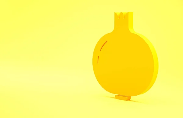 Icône Grenade Jaune Isolée Sur Fond Jaune Grenat Concept Minimalisme — Photo