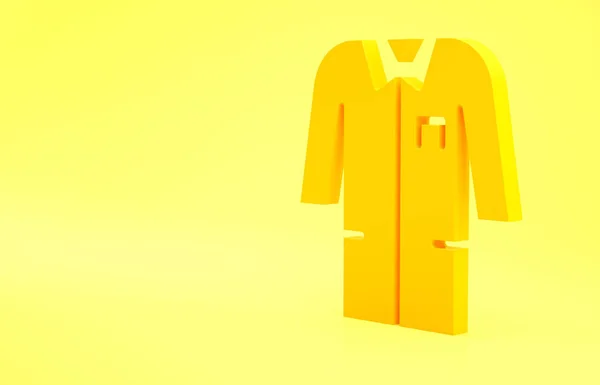 Ícone Uniforme Laboratório Amarelo Isolado Fundo Amarelo Vestido Para Investigadores — Fotografia de Stock