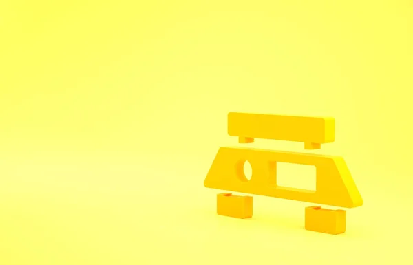 黄色の背景に分離された黄色の電子スケールアイコン 重量測定装置 最小限の概念 3Dイラスト3Dレンダリング — ストック写真