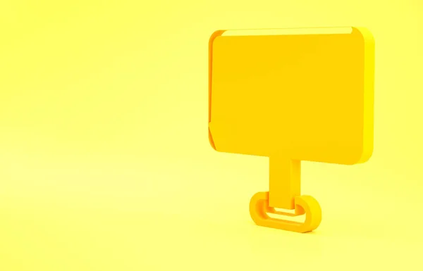 Fórmula Química Amarilla Icono Del Monitor Aislado Sobre Fondo Amarillo — Foto de Stock