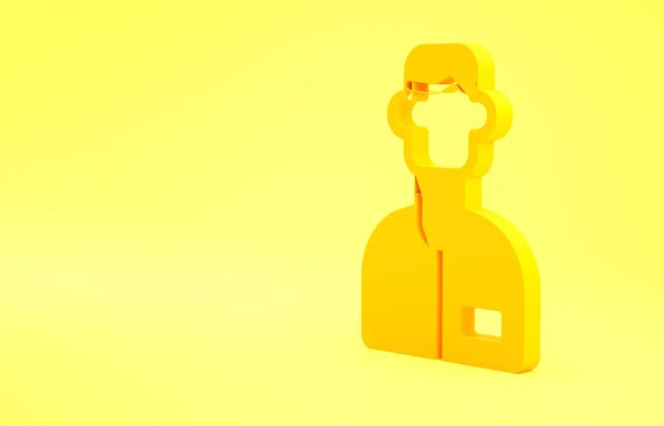 Żółta Ikona Asystenta Laboratorium Odizolowana Żółtym Tle Koncepcja Minimalizmu Ilustracja — Zdjęcie stockowe