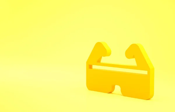 Gelbe Schutzbrille Symbol Isoliert Auf Gelbem Hintergrund Minimalismus Konzept Illustration — Stockfoto