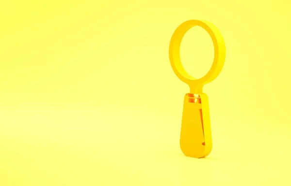 Icono Lupa Amarillo Aislado Sobre Fondo Amarillo Búsqueda Enfoque Zoom —  Fotos de Stock