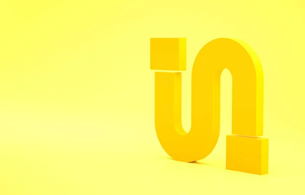 Żółty Przemysł Metaliczna Ikona Rury Izolowane Żółtym Tle Koncepcja Minimalizmu — Zdjęcie stockowe