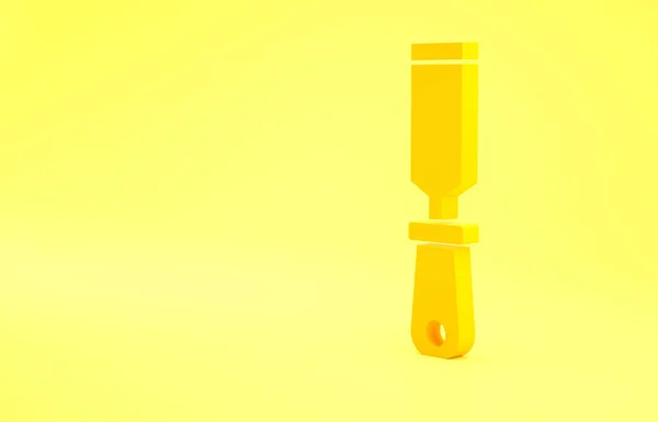 Жовтий Значок Металевого Файла Rasp Ізольовано Жовтому Тлі Рапс Роботи — стокове фото