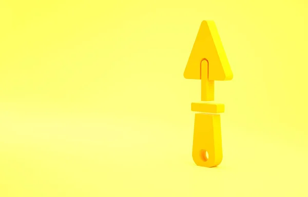 Icono Paleta Amarilla Aislado Sobre Fondo Amarillo Concepto Minimalista Ilustración — Foto de Stock