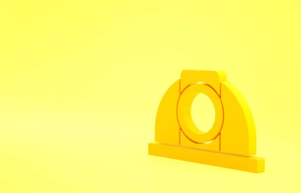 Yellow Worker Schutzhelm Symbol Isoliert Auf Gelbem Hintergrund Minimalismus Konzept — Stockfoto