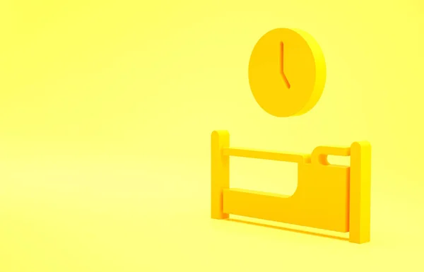 Tiempo Amarillo Para Dormir Icono Aislado Sobre Fondo Amarillo Concepto —  Fotos de Stock