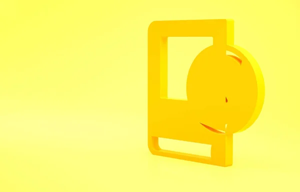 Sarı Arka Planda Izole Edilmiş Kitap Simgesi Için Sarı Saat — Stok fotoğraf