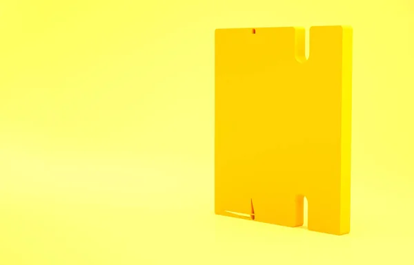 Geel Speciale Fietstocht Het Pictogram Fietspad Geïsoleerd Gele Achtergrond Minimalisme — Stockfoto