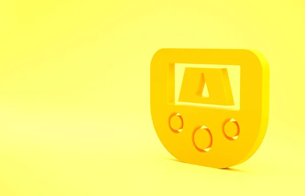 Gelbes Gps Gerät Mit Kartensymbol Auf Gelbem Hintergrund Minimalismus Konzept — Stockfoto
