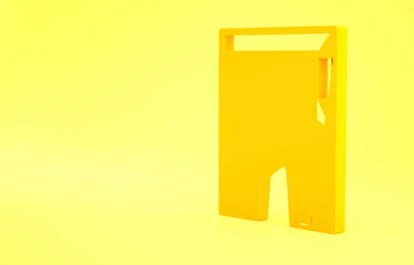 Žluté Cyklistické Šortky Ikona Izolované Žlutém Pozadí Minimalismus Ilustrace Vykreslení — Stock fotografie