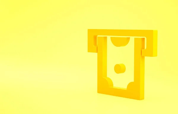 Žlutý Bankomat Automated Teller Machine Money Icon Isolated Yellow Background — Stock fotografie