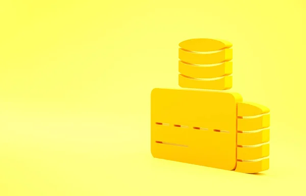 Sarı Kredi Kartı Simgesi Sarı Arkaplanda Izole Edildi Çevrimiçi Ödeme — Stok fotoğraf