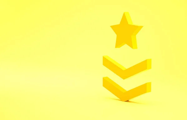 Κίτρινη Στρατιωτική Φιγούρα Απομονωμένη Κίτρινο Φόντο Σημάδι Στρατιωτικού Σήματος Μινιμαλιστική — Φωτογραφία Αρχείου