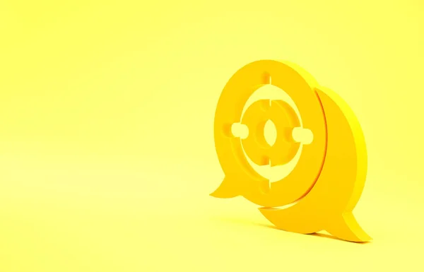 Yellow Target Sport Symbol Isoliert Auf Gelbem Hintergrund Saubere Scheibe — Stockfoto