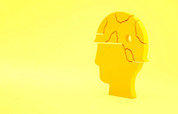 Ікона Жовтого Солдата Ізольована Жовтому Тлі Концепція Мінімалізму Рендеринг — стокове фото