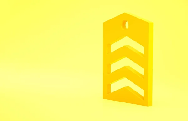 Gele Chevron Icoon Geïsoleerd Gele Achtergrond Militaire Badge Teken Minimalisme — Stockfoto
