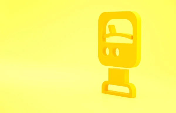 Yellow Pressure Water Meter Symbol Isoliert Auf Gelbem Hintergrund Minimalismus — Stockfoto