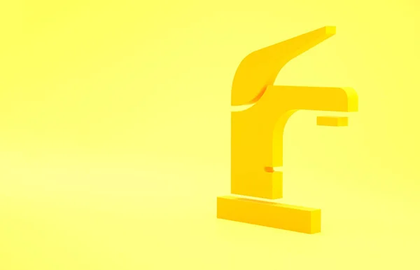 Icono Grifo Agua Amarilla Aislado Sobre Fondo Amarillo Concepto Minimalista — Foto de Stock