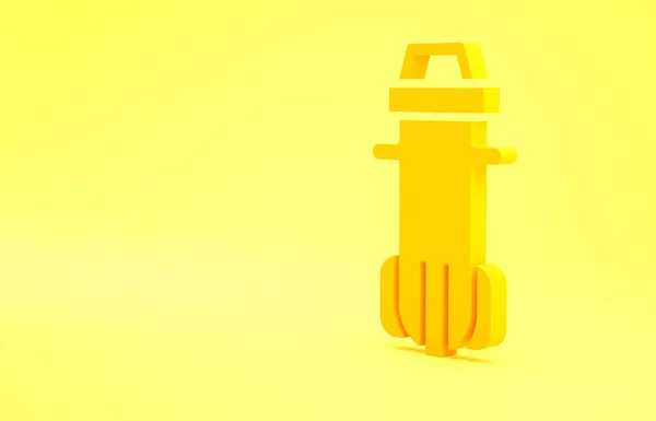 Yellow Water Filter Icon Isolated Yellow Background System Filtration Water — Stock Photo, Image