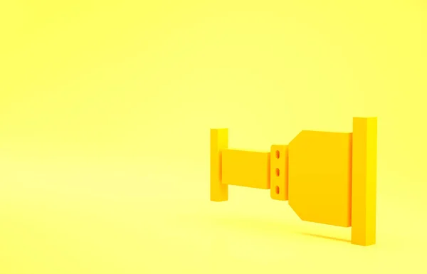 Yellow Pipe Adapter Icon Isolated Yellow Background Plumbing Pipeline Parts — Stock Photo, Image