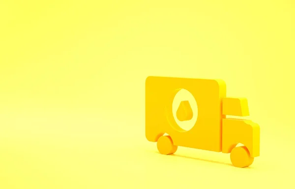 Yellow Plumber Service Car Icon Isolated Yellow Background Minimalism Concept — Stock Photo, Image