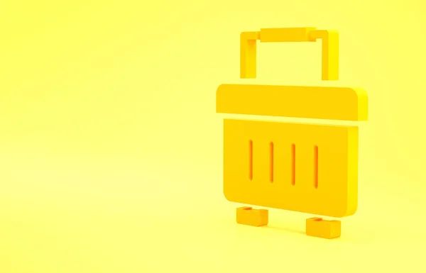 Yellow Toolbox Icon Isolated Yellow Background Tool Box Sign Minimalism — Stock Photo, Image