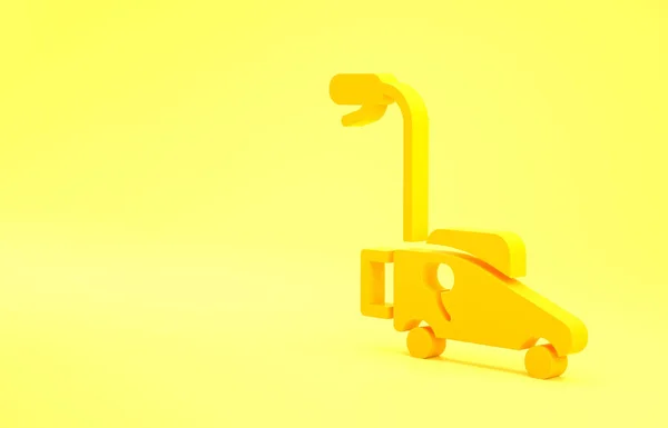 Sarı Çim Biçme Makinesi Ikonu Sarı Arkaplanda Izole Edilmiş Çim — Stok fotoğraf