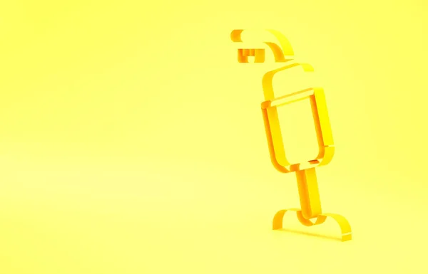 Icône Aspirateur Jaune Isolée Sur Fond Jaune Concept Minimalisme Illustration — Photo