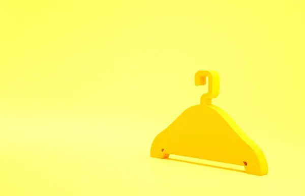 Желтый Вешалка Шкаф Значок Изолирован Желтом Фоне Значок Гардероба Символ — стоковое фото