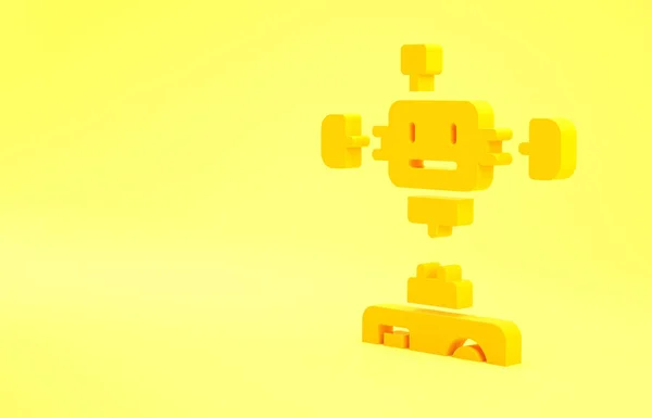 Желтый Разобранный Значок Робота Выделенный Желтом Фоне Искусственный Интеллект Машинное — стоковое фото