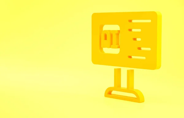 Yellow Software Web Developer Programming Code Icon Isolated Yellow Background — Stock Photo, Image