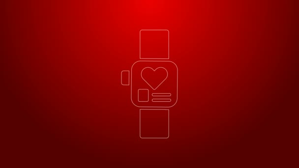 Blue line Smart watch showing heart beat rate icon isolated on grey  background. Fitness App concept. 4K Video motion graphic animation — Stock  Video © vectorvalera@ #434994356