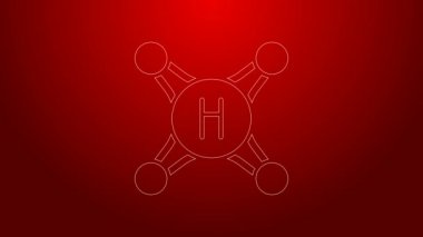 Yeşil hat su musluğu simgesi kırmızı arkaplanda izole edildi. 4K Video hareketli grafik canlandırması