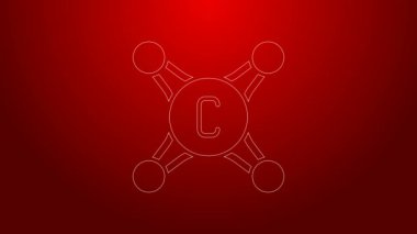 Yeşil hat su musluğu simgesi kırmızı arkaplanda izole edildi. 4K Video hareketli grafik canlandırması