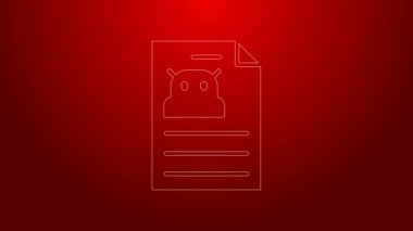 Kırmızı arkaplanda yeşil çizgi teknik tanımlama simgesi izole edildi. Teknik destek kontrol listesi, takım çalışması çözümü, proje yönetimi, yazılım güncellemesi. 4K Video hareketli grafik canlandırması