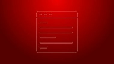 Kırmızı arkaplanda yeşil çizgi bilgisayar arayüzü simgesi izole edildi. Uygulama programlama arayüzü API teknolojisi. Yazılım entegrasyonu 4K Video hareketli grafik canlandırması
