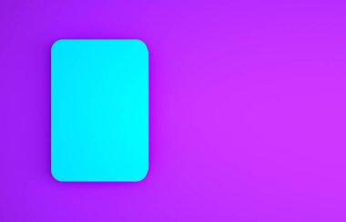 Mor arka planda izole edilmiş klinik kayıt simgesine sahip mavi tıbbi pano. Reçete, tıbbi kontrol işaretleri raporu. Minimalizm kavramı. 3d illüstrasyon 3B canlandırma.