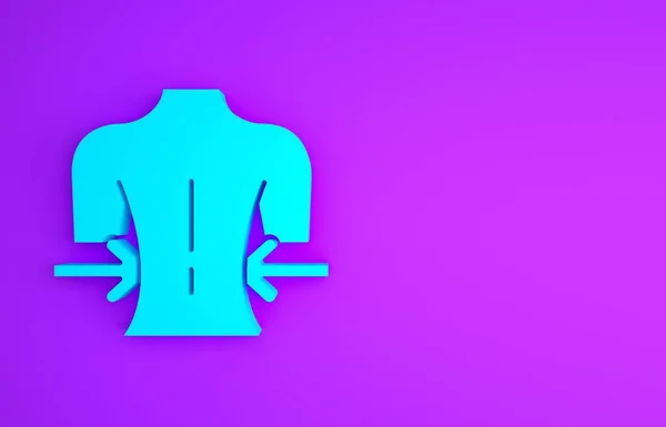 Синий Значок Массажа Выделен Фиолетовом Фоне Расслабляет Отдыхает Концепция Минимализма — стоковое фото