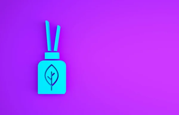 Blue Aroma Диффузер Значок Изолирован Фиолетовом Фоне Стеклянная Банка Отличается — стоковое фото