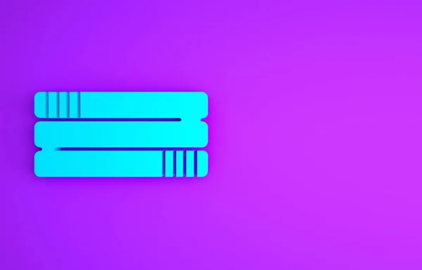 Піктограма Стека Синього Рушника Ізольована Фіолетовому Фоні Концепція Мінімалізму Ілюстрація — стокове фото