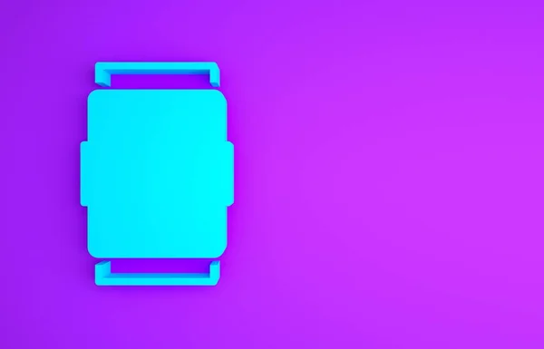 Icône Canette Soda Bleue Isolée Sur Fond Violet Concept Minimalisme — Photo