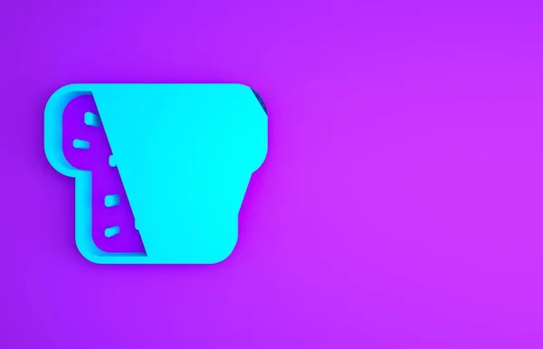 Синій Хліб Тости Сендвіч Шматка Смаженого Кротона Ізольовані Фіолетовому Фоні — стокове фото