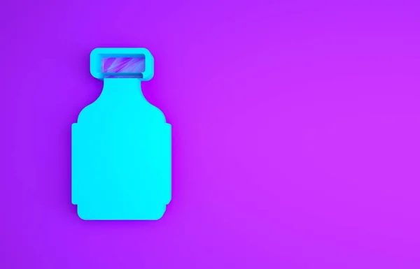 Azul Complejo Vitamínico Píldora Icono Cápsula Aislado Sobre Fondo Púrpura — Foto de Stock