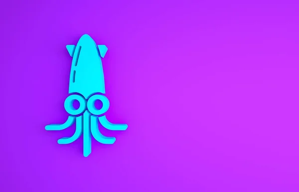 Icono Pulpo Azul Aislado Sobre Fondo Púrpura Concepto Minimalista Ilustración — Foto de Stock