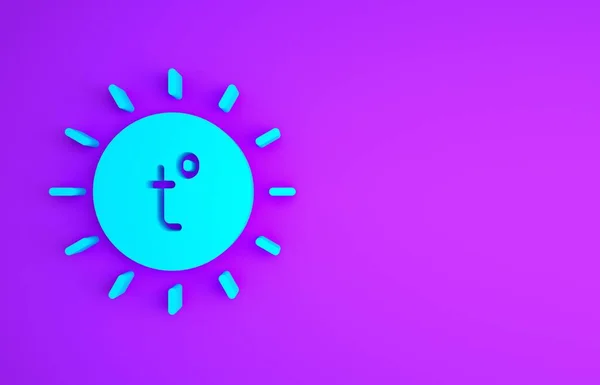 Blue Sun Ikonen Isolerad Lila Bakgrund Sommarsymbol God Solig Dag — Stockfoto